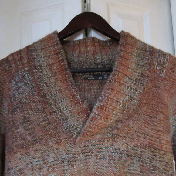 PRANA Clause Marled Knit V Neck Sweater in Sundried Terracotta - Size XS - Picture 4 of 14
